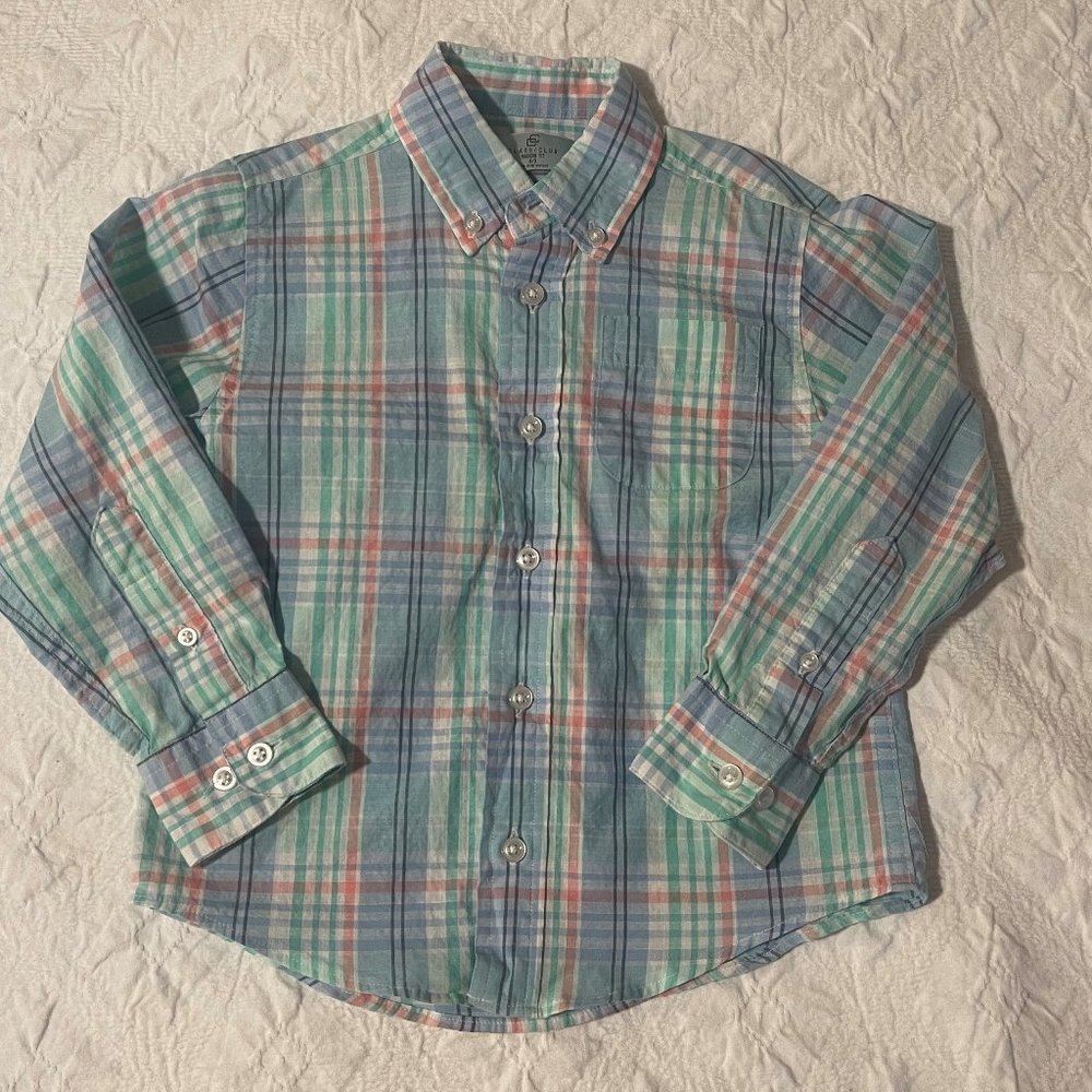 Size 4/5 Class Club Plaid Button Down Long Sleeve Shirt